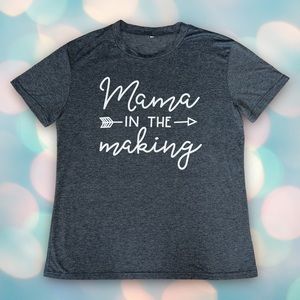 “Mama in the Making” Women’s Gray Pregnancy Maternity Tee Shirt Top Size M